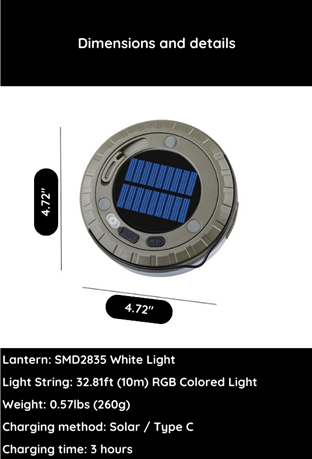 Camping Tent Light Details